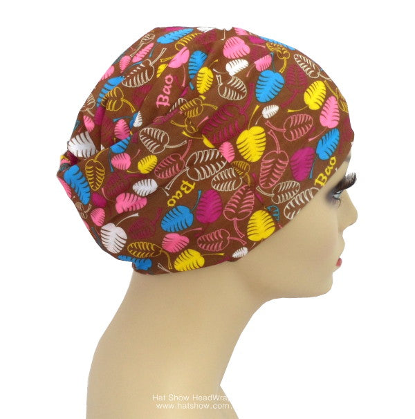 Seamless Multifunctional Headwraps - Coloured Leaves On Brown