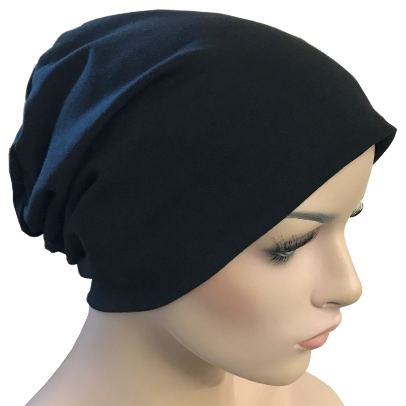 Cotton Chemo Turban - Lined - Black