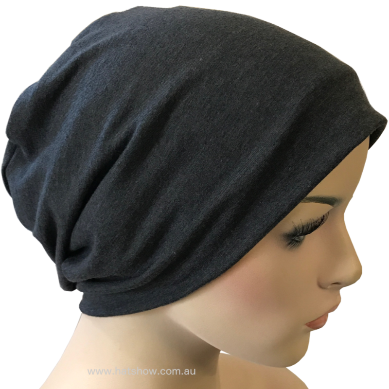Cotton Chemo Turban - Lined - Charcoal