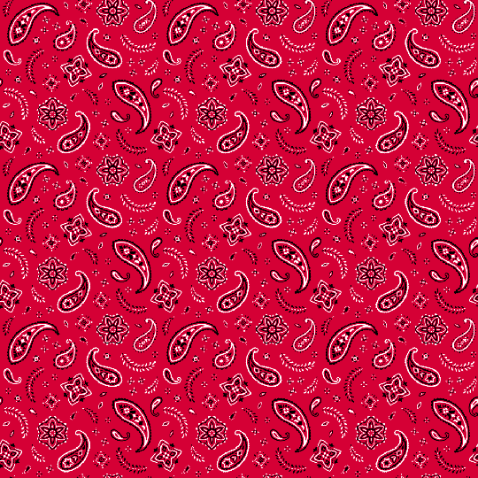 Bandana Scarf - Square - Double Sided - Red Floral Paisley