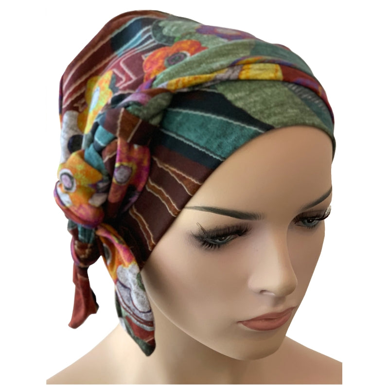 Chemo Cap with Ties - Amber