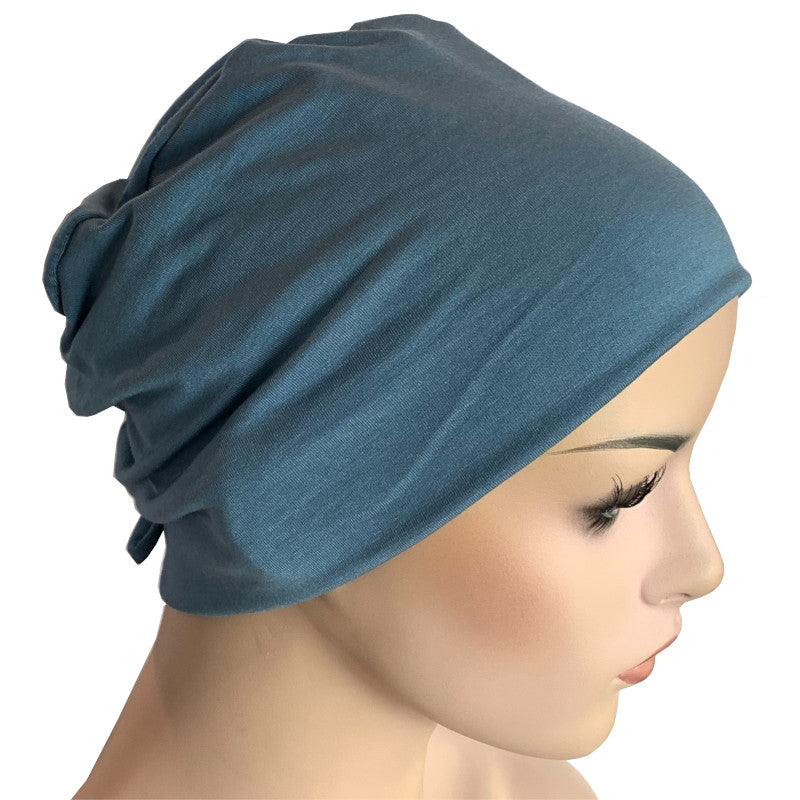 Donna Cap with Loop for Scarf - Tidal Blue