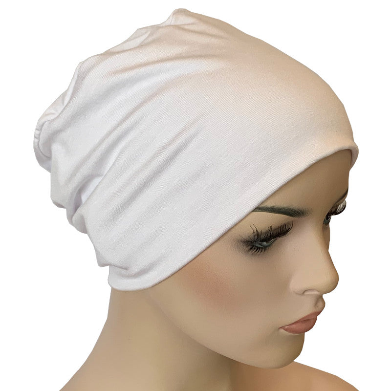 Donna Cap with Loop for Scarf - White