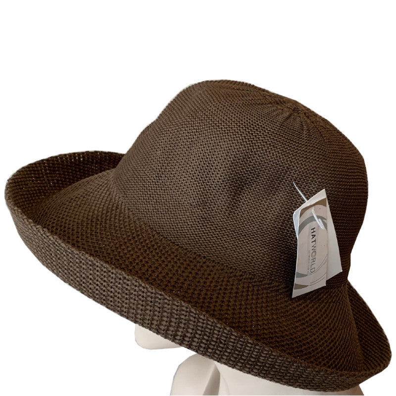 Sun Hats - Polyester Knit - Breton Style - Brown