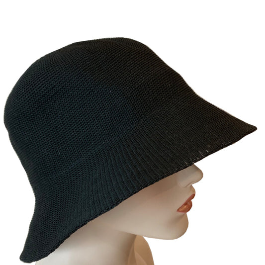 Sun Hat - Bucket Style - Knitted Polyester - Black