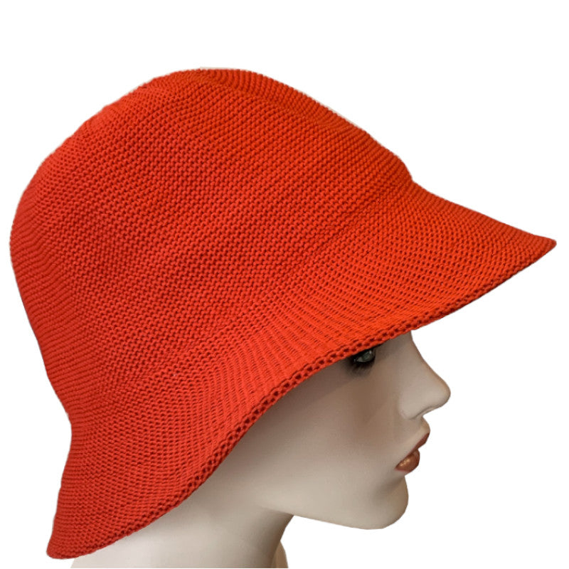 Sun Hat - Bucket Style - Knitted Polyester - Black, Red or White
