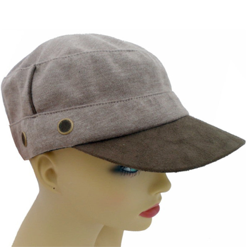 Peaked Caps - Brown Polyester Knit