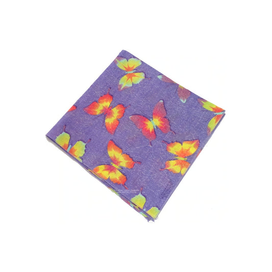 Square Bandana Lilac with Butterflies
